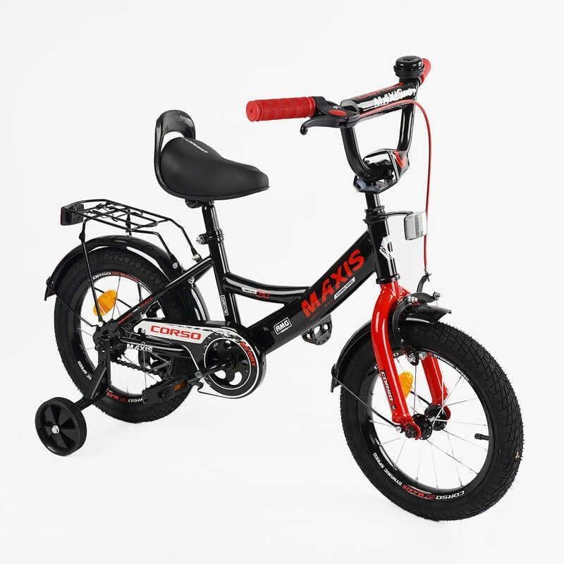 Велосипед дитячий Corso Maxis ручне гальмо дзвіночок 14" Black (161773)