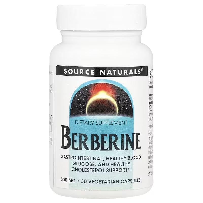 Препарат Source Naturals Berberine 500 мг 30 вегетаріанських капсул (3099371381)