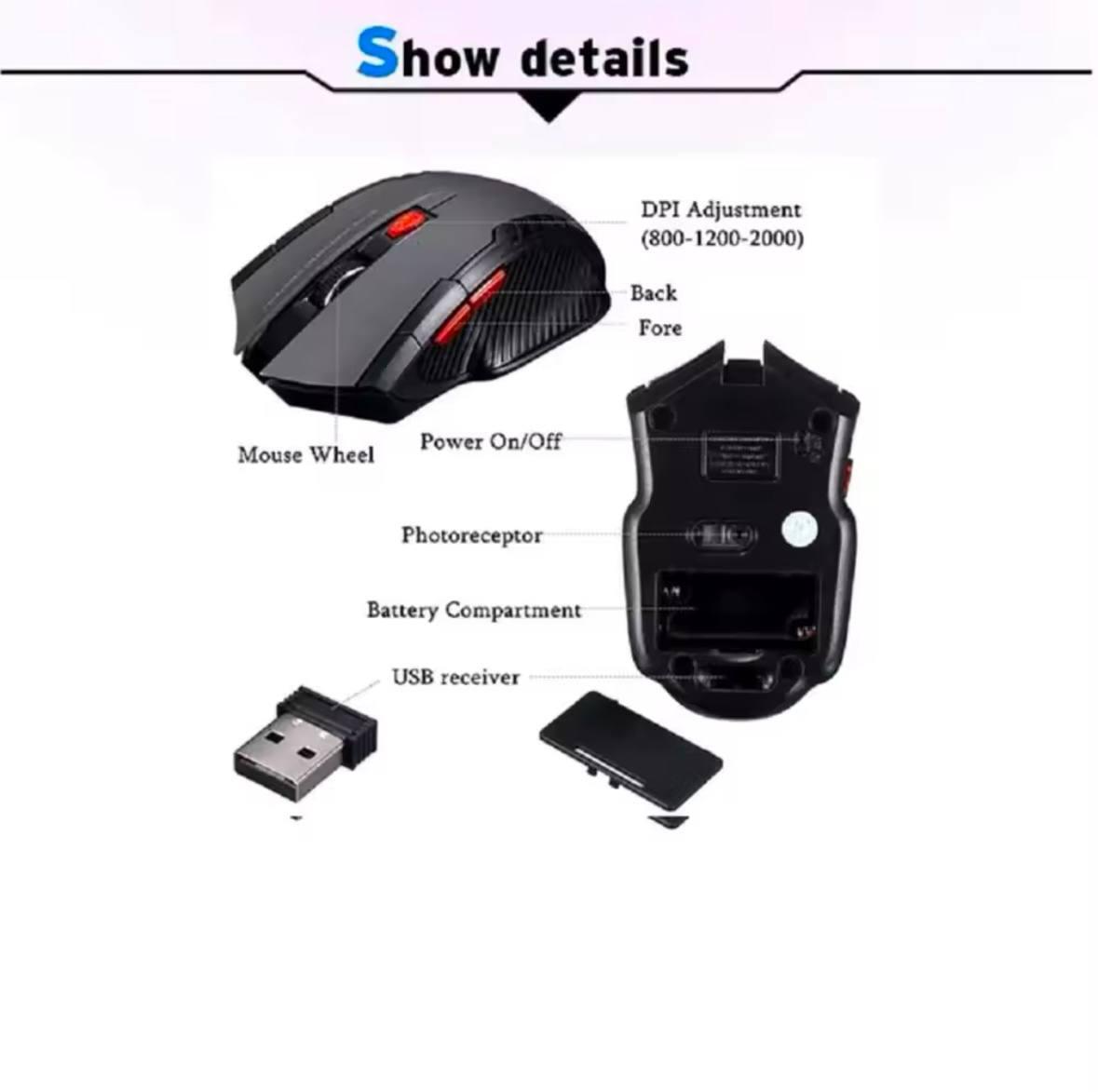 Мышь беспроводная usb 2,4 ГГц Black - фото 3