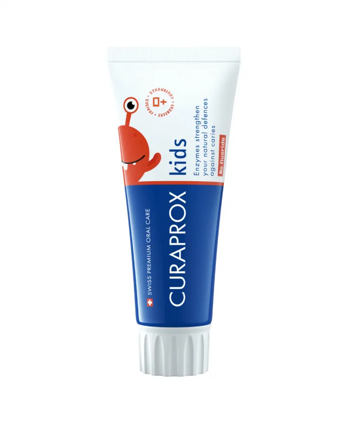 Зубная паста для детей CURAproX 0+ от первых зубьев с клубникой без фтора 60 мл (38338067)