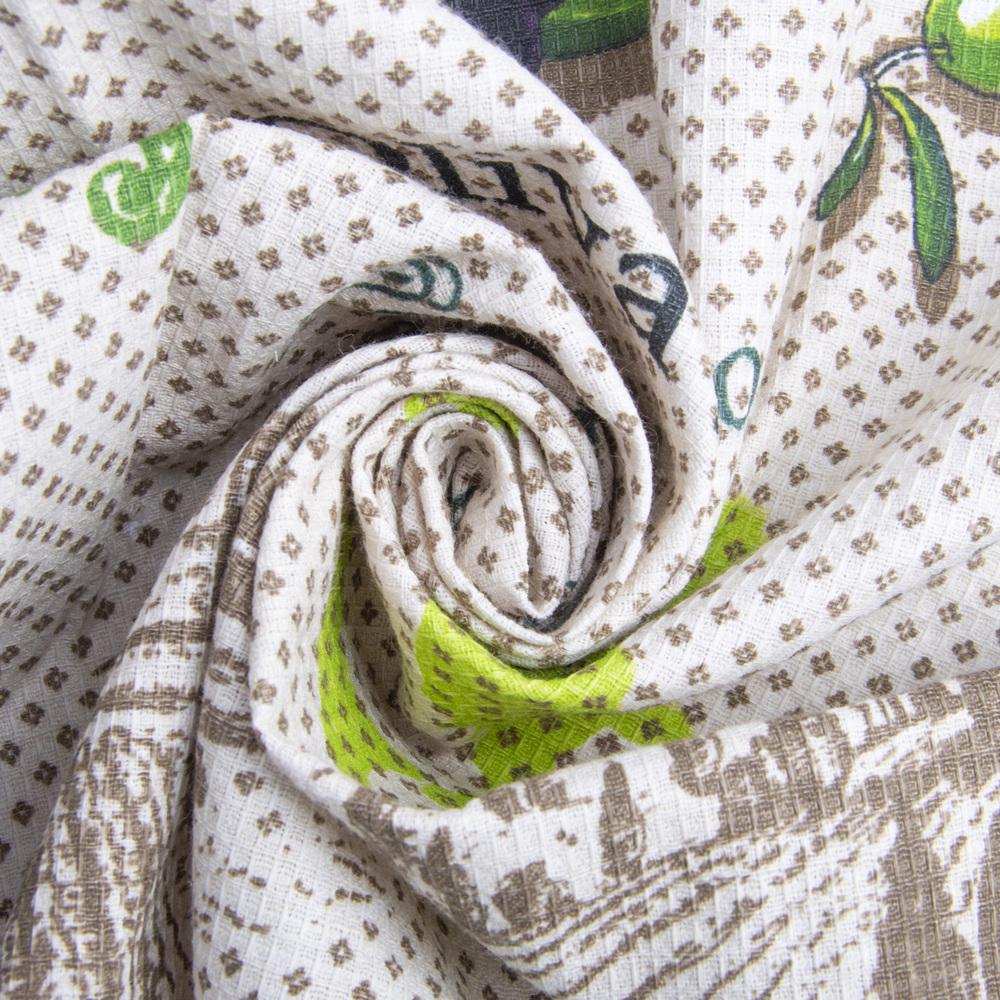 Ткань полотенцевая вафельная Оливки (24666)