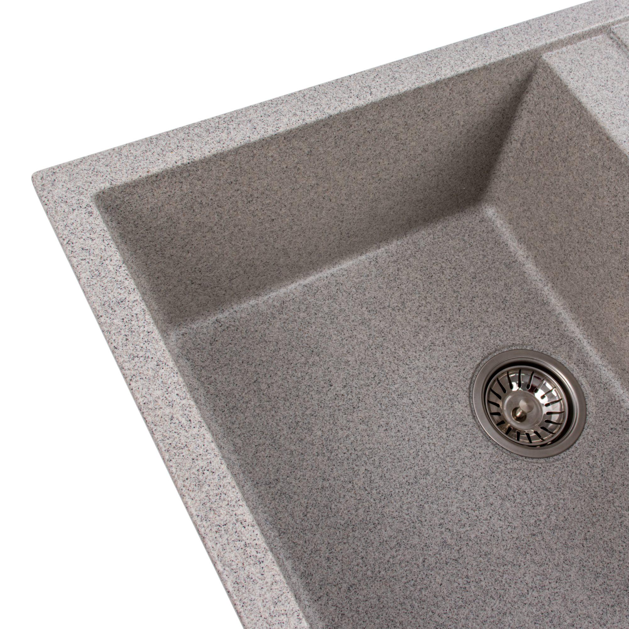 Мойка для кухни гранитная Platinum 7950 Selena матовая Серый - фото 4 Мойка для кухни гранитная Platinum 7950 Selena матовая Серый - фото 4