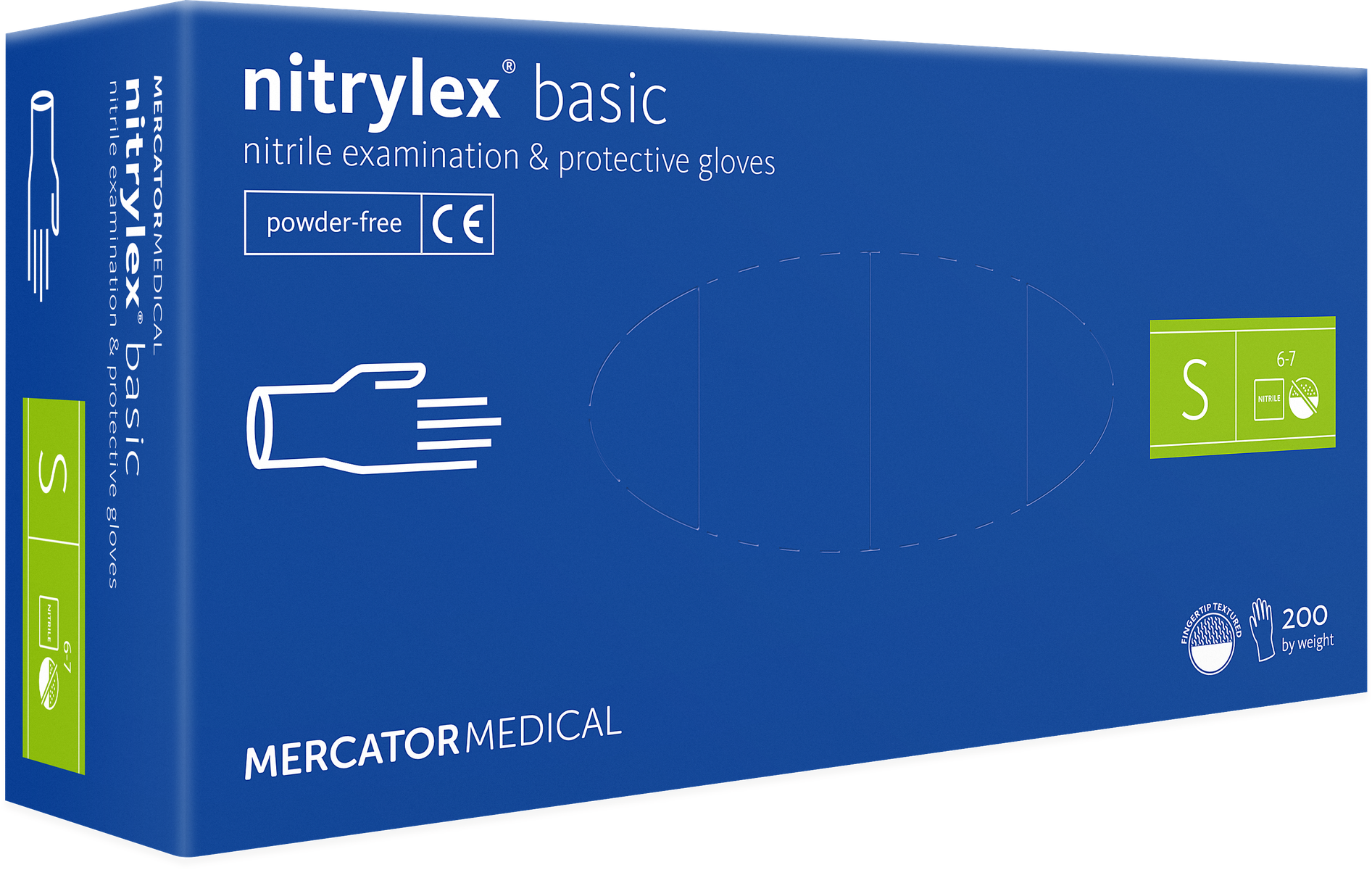 Перчатки Mercator Medical NITRYLEX BASIC одноразовые нитриловые 200шт S (ВВ5235CC) - фото 1