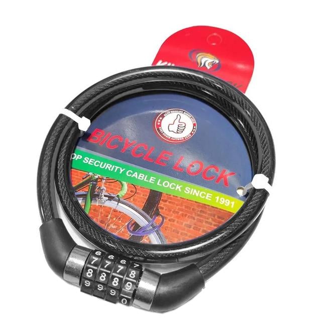 Замок велосипедный Kihuu Lock 001 тросовый кодовый 1x100 см Black (29703595)