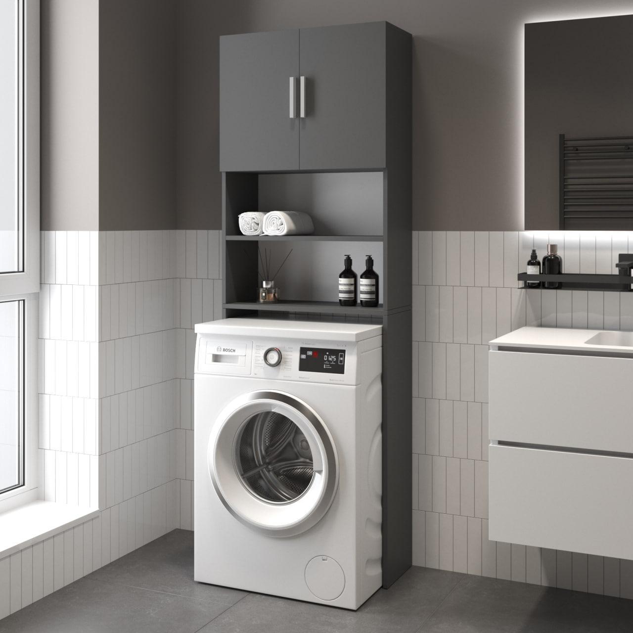 Тумба под стиральную машину Вайс M-107 640х250х1900 мм Антрацит (30686741) - фото 1 Тумба под стиральную машину Вайс M-107 640х250х1900 мм Антрацит (30686741) - фото 1