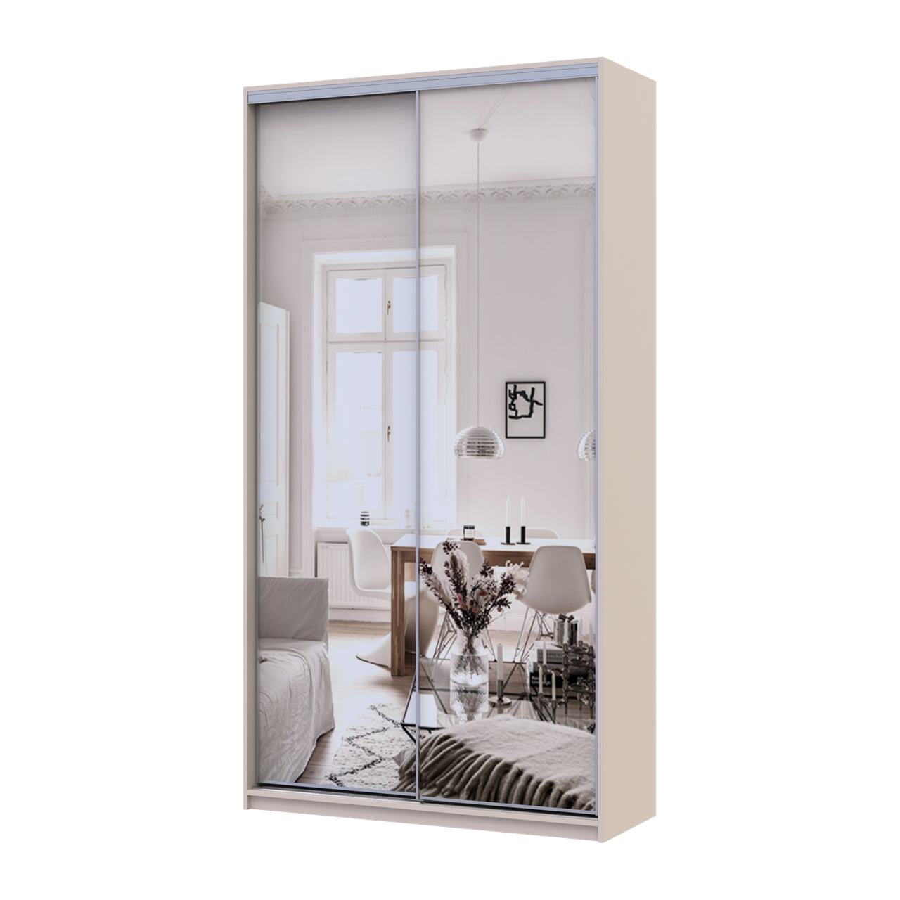 Шафа купе Doros Сіті Лайт 2 дзеркала 120х45х225 см Кашемір (80736344)