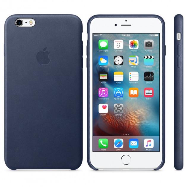 Чехол-накладка Apple Leather Case for iPhone 6S Plus\6 Plus, Midnight Blue (MKXD2)