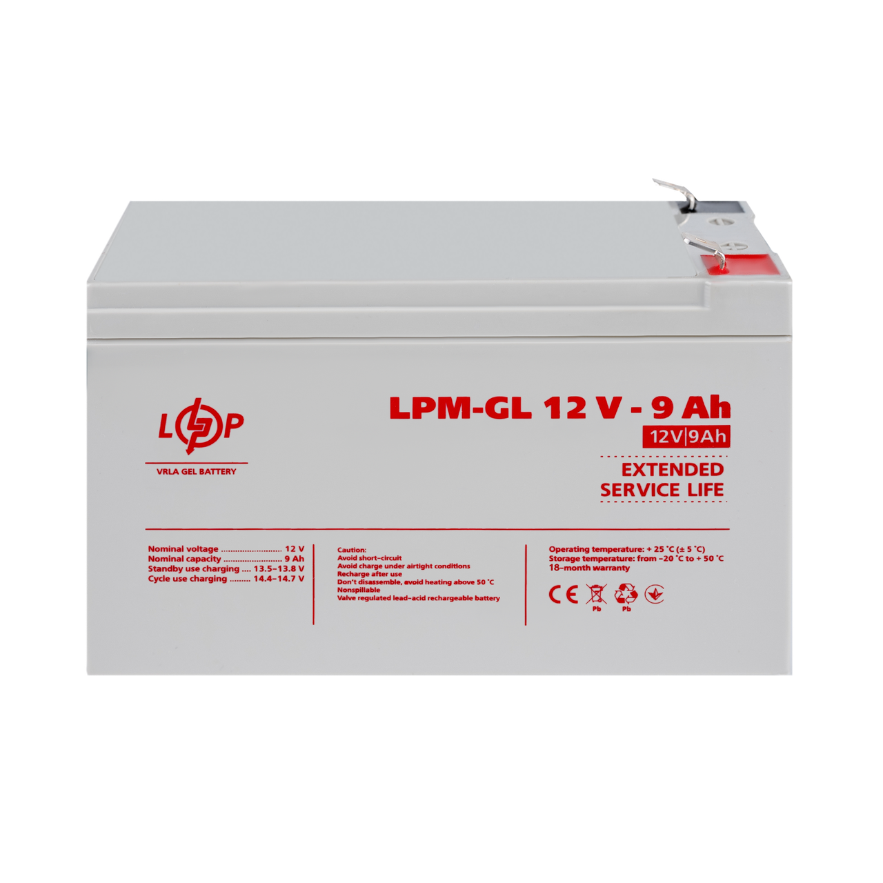 Аккумулятор гелевый LPM-GL 12V-9 Ah - фото 2 Аккумулятор гелевый LPM-GL 12V-9 Ah - фото 2