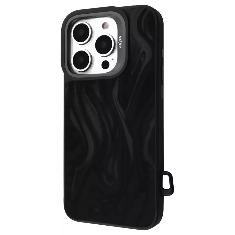Чехол для iPhone 16 Pro Max Kajsa Fluid Art с магнитным кольцом Черный (32534303)