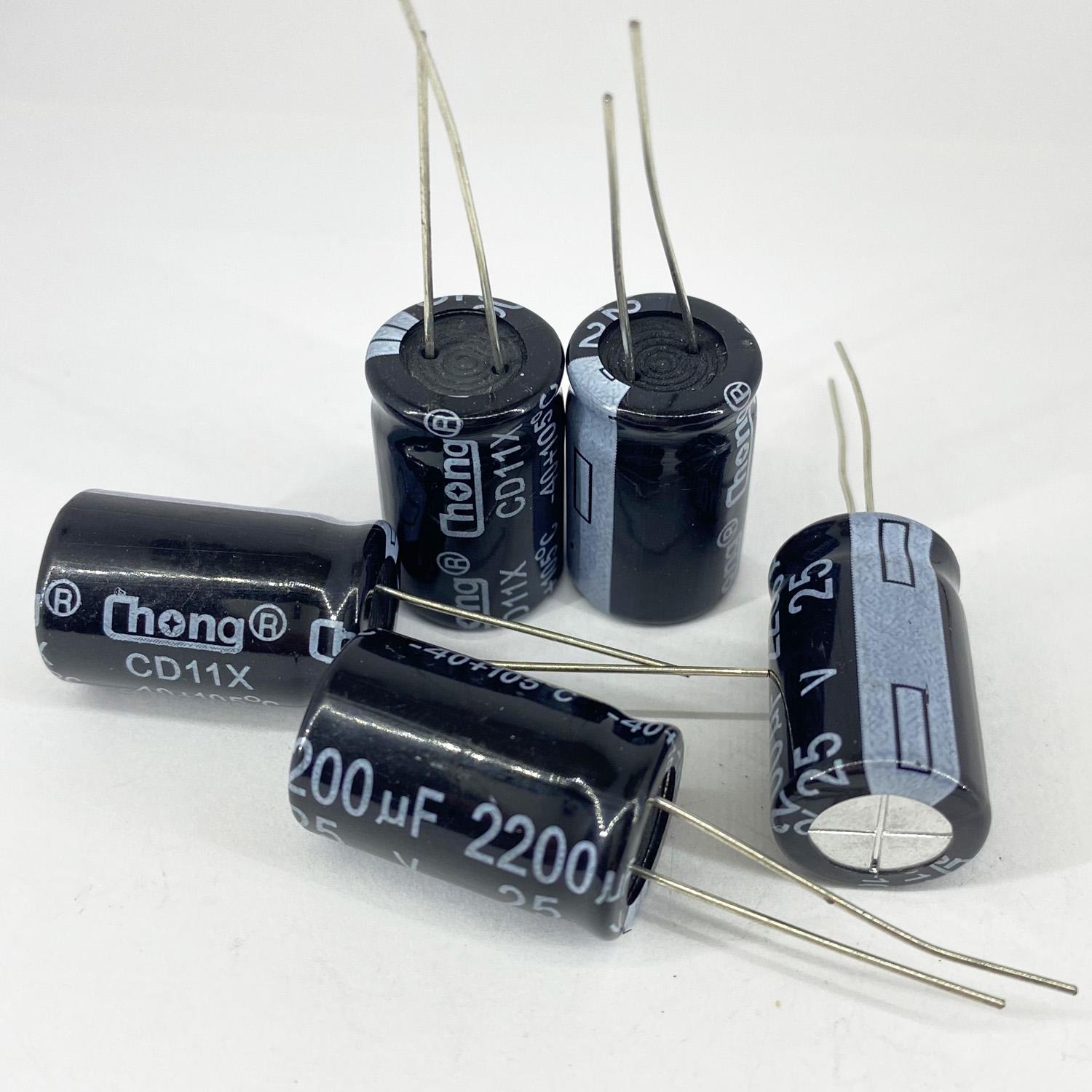 Электролитические конденсаторы ChongX 2200 мкф 25V 13x21 мм 105 °C (5466)