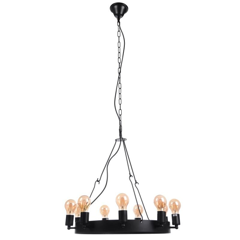 Люстра лофт подвесная свеча Brille BL-325S/9 E27 BK