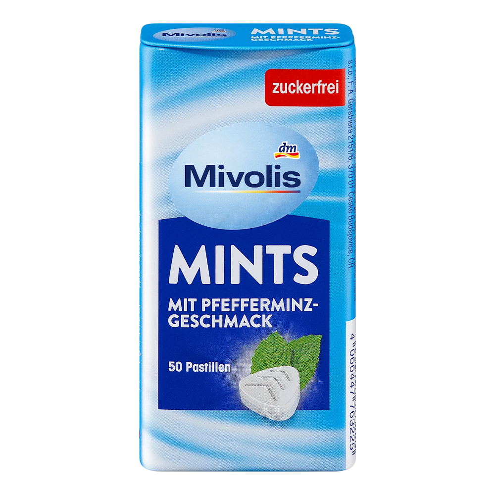 Пастилки Mivolis Mints Мята для свежего дыхания без сахара 35 г (EPI-15102025-1405)