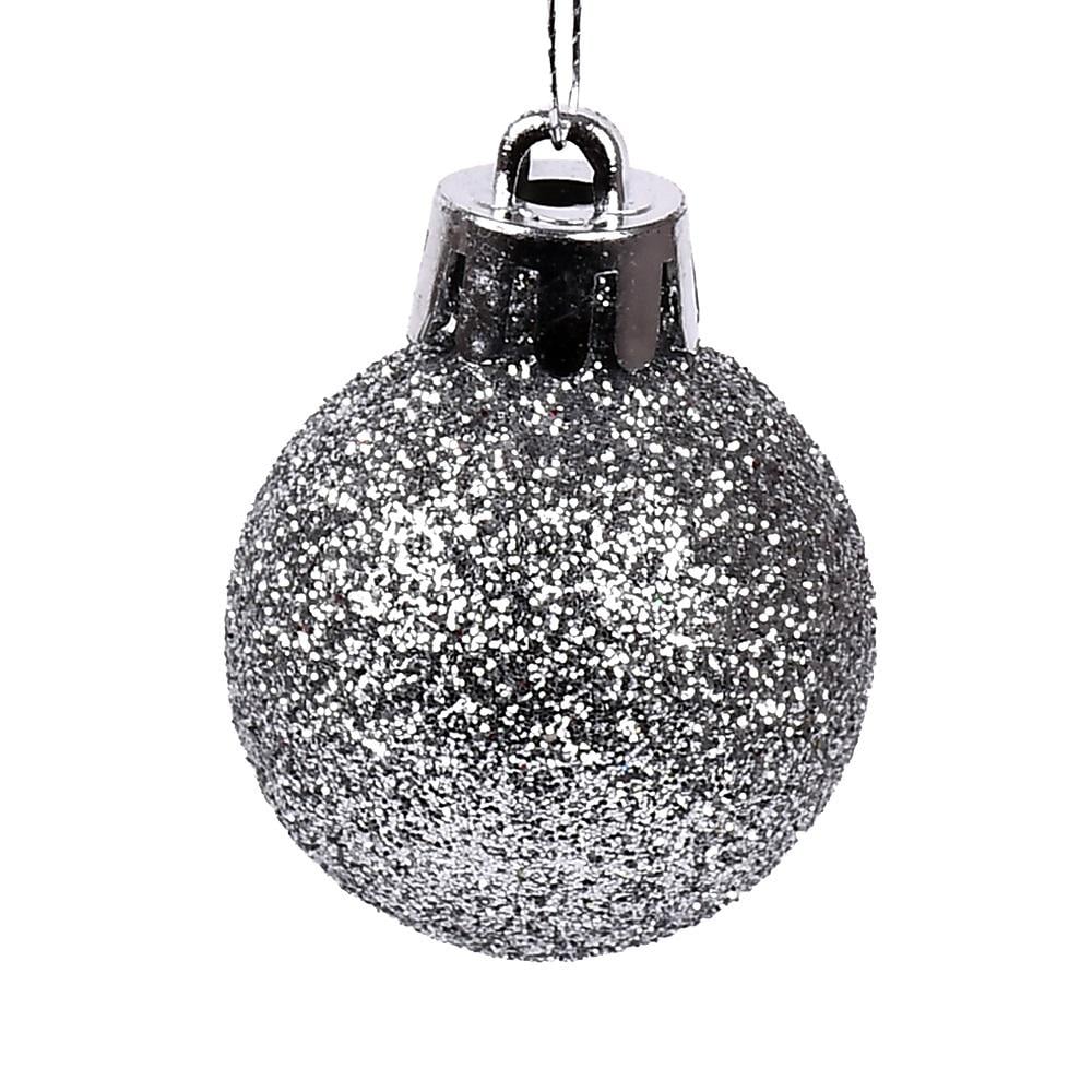 Елочные шарики 3 см Блестки 200 шт. Silver
