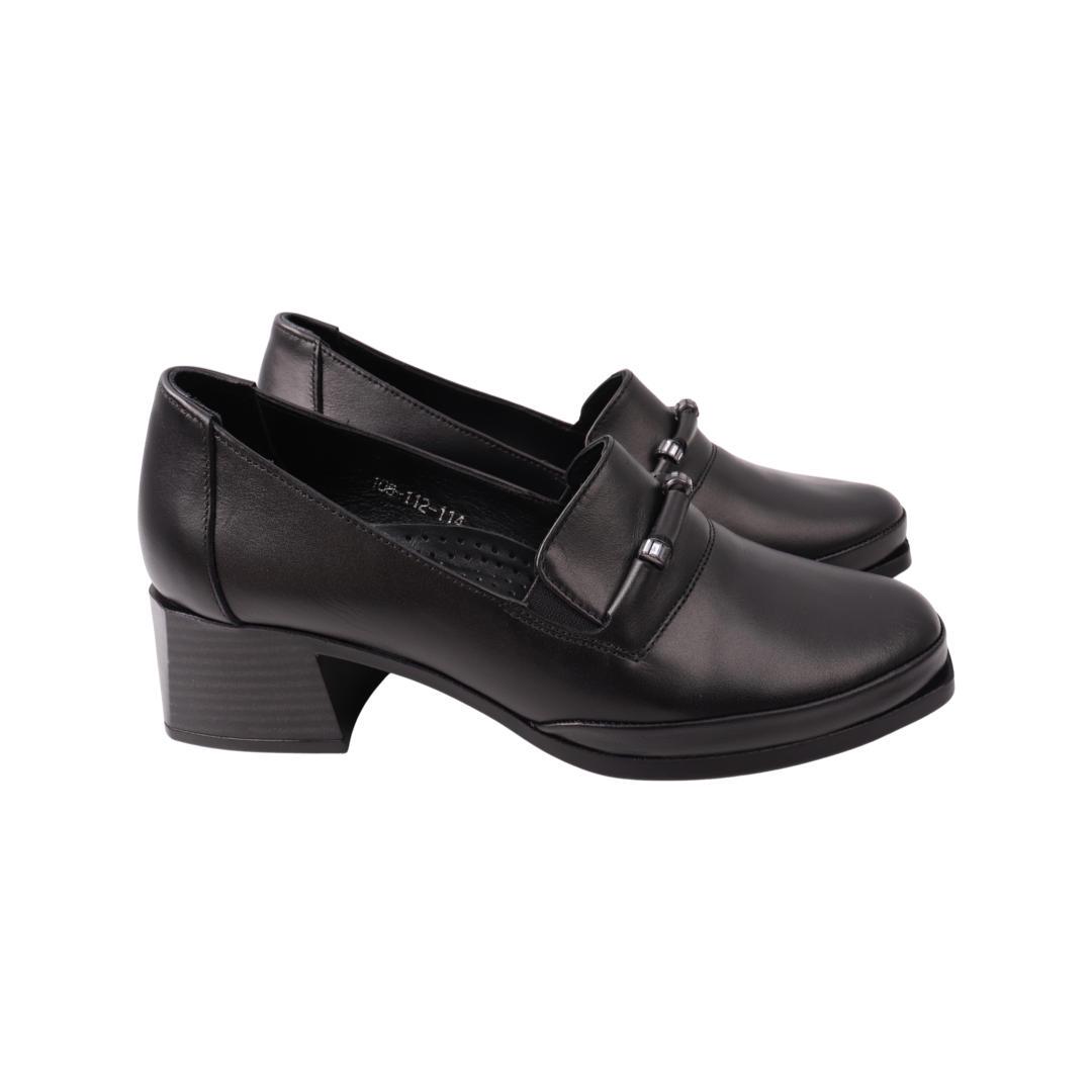 Туфли женские Phany из кожи р. 37 Черный (237-21DTC)