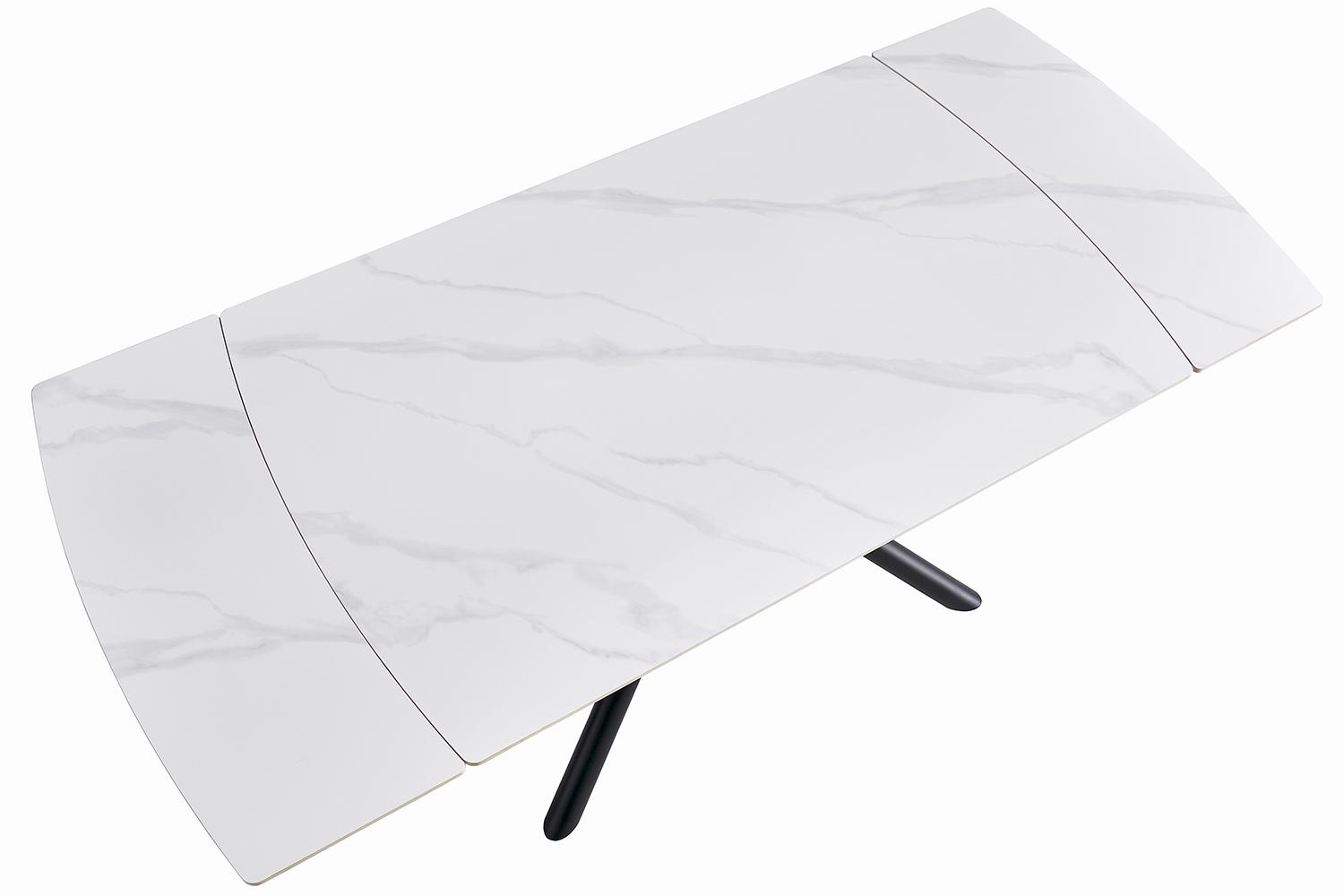 Стіл обідній Alba розкладний 6-8 місць 140 см Pure white ceramic top black base (13969) - фото 4 Стіл обідній Alba розкладний 6-8 місць 140 см Pure white ceramic top black base (13969) - фото 4