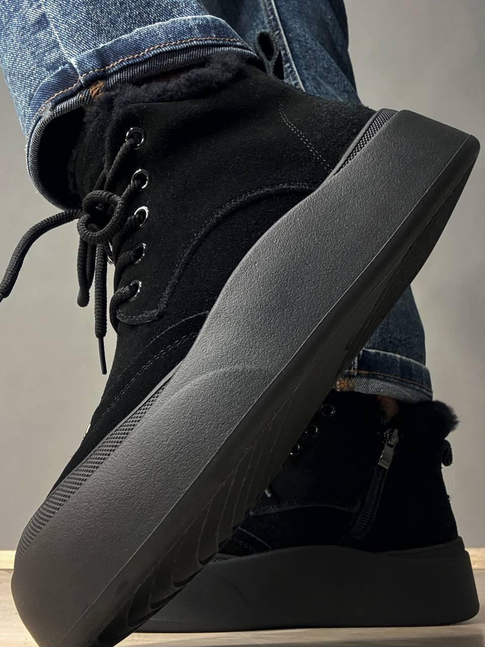 Черевики жіночі Hengji 677-1 замшеві високі кеди на хутрі р. 40 Чорний (5733) - фото 3 Черевики жіночі Hengji 677-1 замшеві високі кеди на хутрі р. 40 Чорний (5733) - фото 3