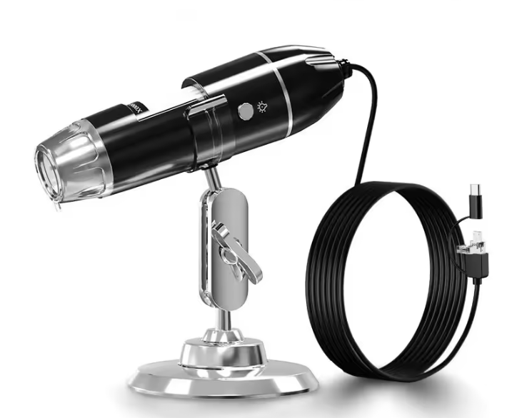 Микроскоп-камера цифровая на подставке 1600х 0,3 мп 3в1 USB/Micro-USB/Type-C Black (15a045f2)