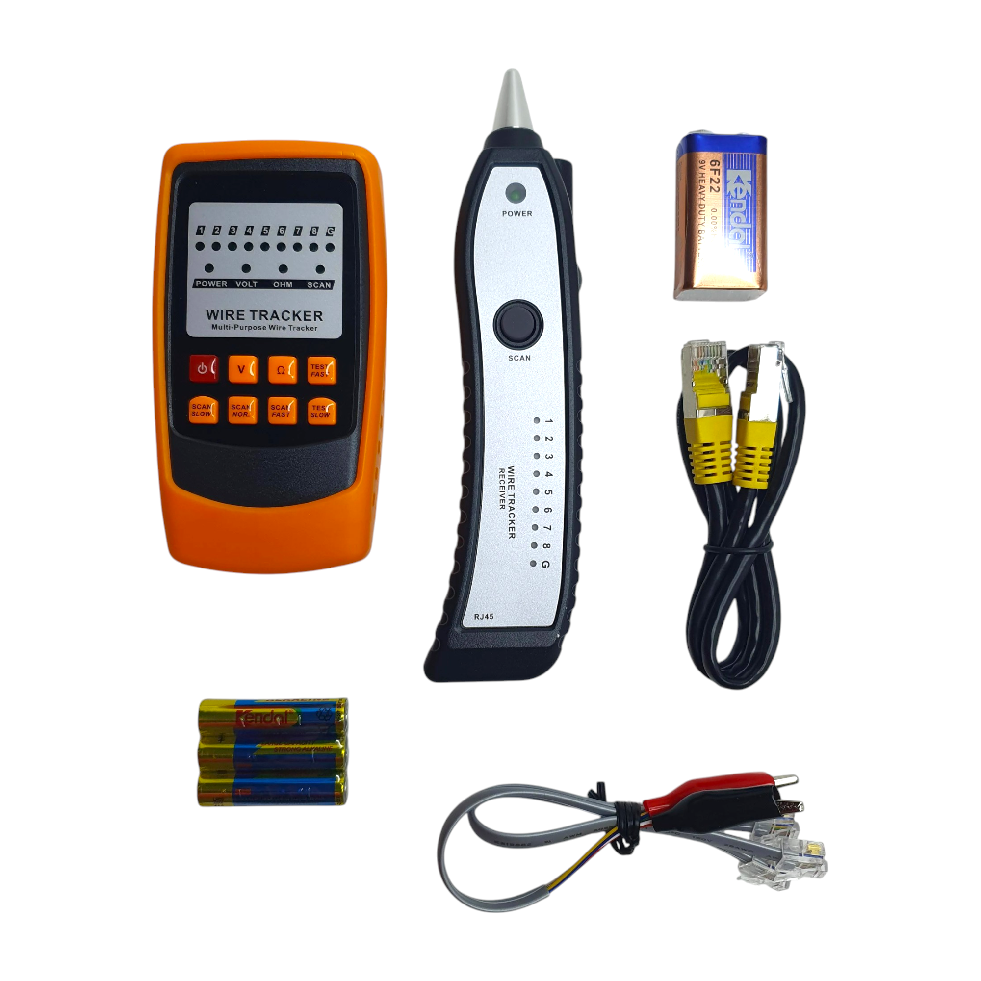 Кабельный искатель проводов LAN тестер с разъемами RJ-11 и RJ-45 индикатор скрытой проводки (RJJR-1145)