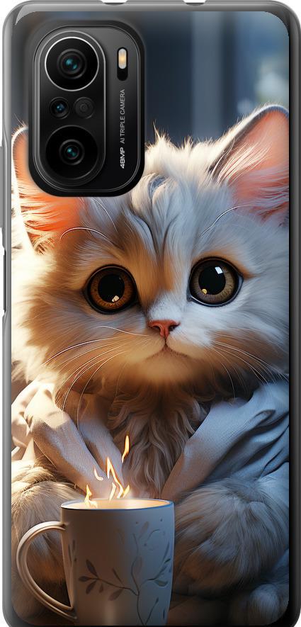 Чохол на Xiaomi Poco F3 Білий кіт (5646t-2280-42517)