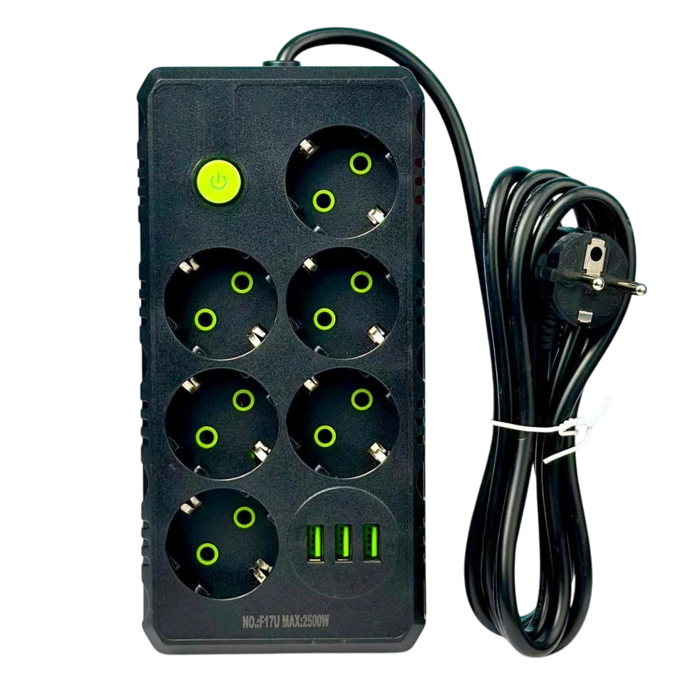 Удлинитель сетевой UA Power на 6 розеток + 3 USB 2 м (F17U)