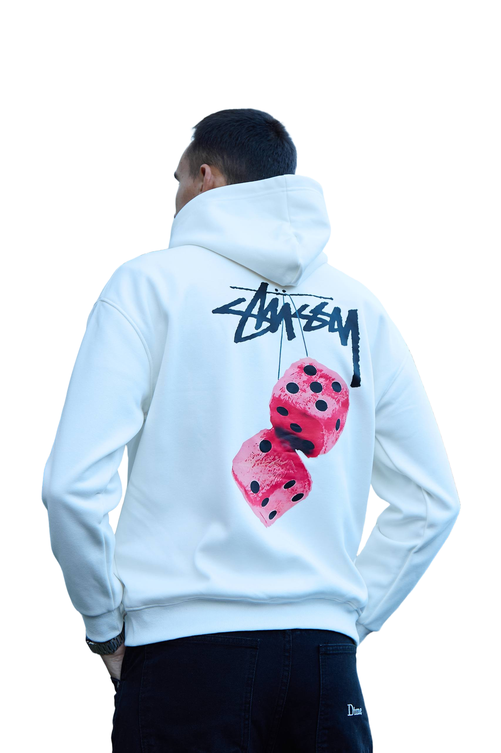 Худи мужское Stussy S/M/L/XL Черный/Белый