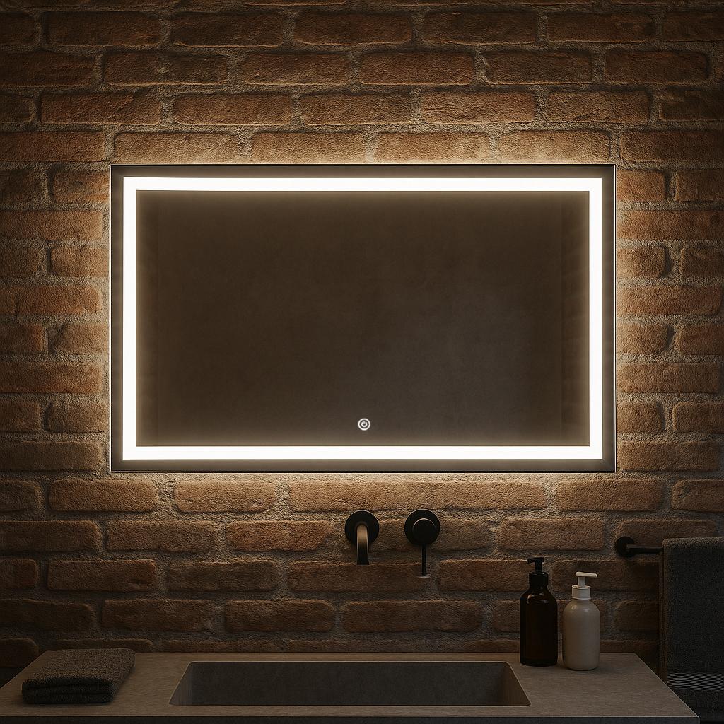 Зеркало SENAM прямоугольное горизонтальное фоново-фронтальная подсветка с сенсорной кнопкой 500x600 мм (PR.FF.G.5.6)