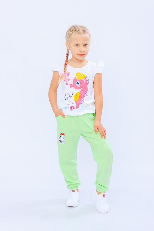 Брюки для девочки Носи свое с нашивкой 128 см Салатовый (6070-057-v25)