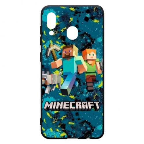 Чехол для Samsung A30 Minecraft Steve Alex And Dog (6848328-2-134799)