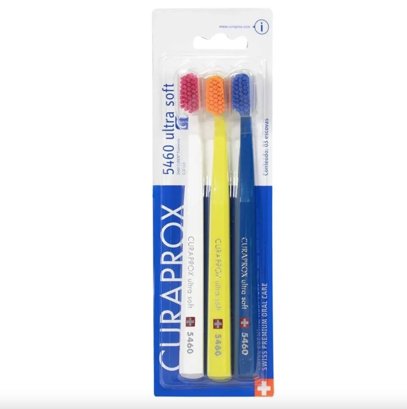 Набор зубных щеток CURAPROX CS 5460 Ultra Soft ультрамягкая 3 шт. Белый/Желтый/Синий Набор зубных щеток CURAPROX CS 5460 Ultra Soft ультрамягкая 3 шт. Белый/Желтый/Синий