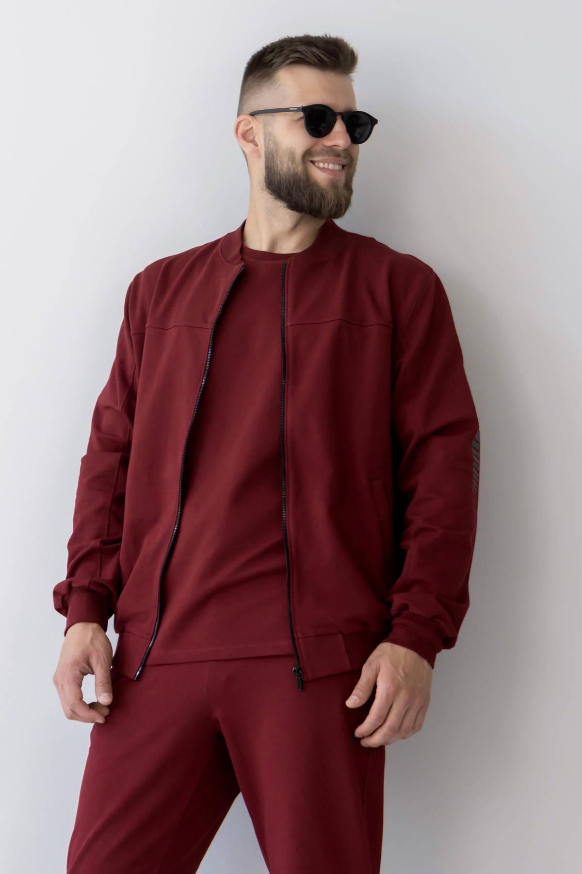 Бомбер мужской TOTALFIT XL Бордовый (12323394) - фото 4 Бомбер мужской TOTALFIT XL Бордовый (12323394) - фото 4