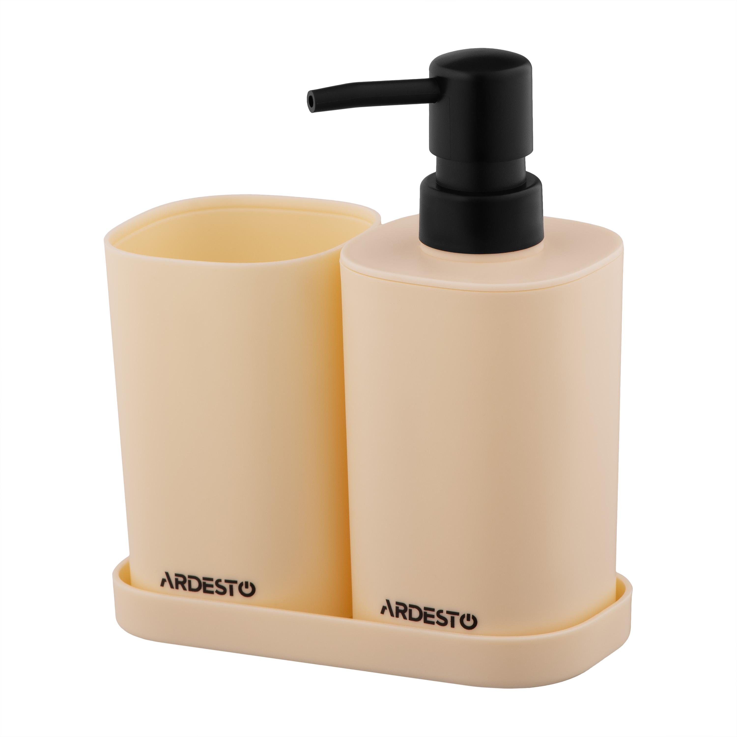 Набор для ванной Ardesto Vigor 380 мл 3 пр. полипропилен Бежевый (ARHB3106MB)