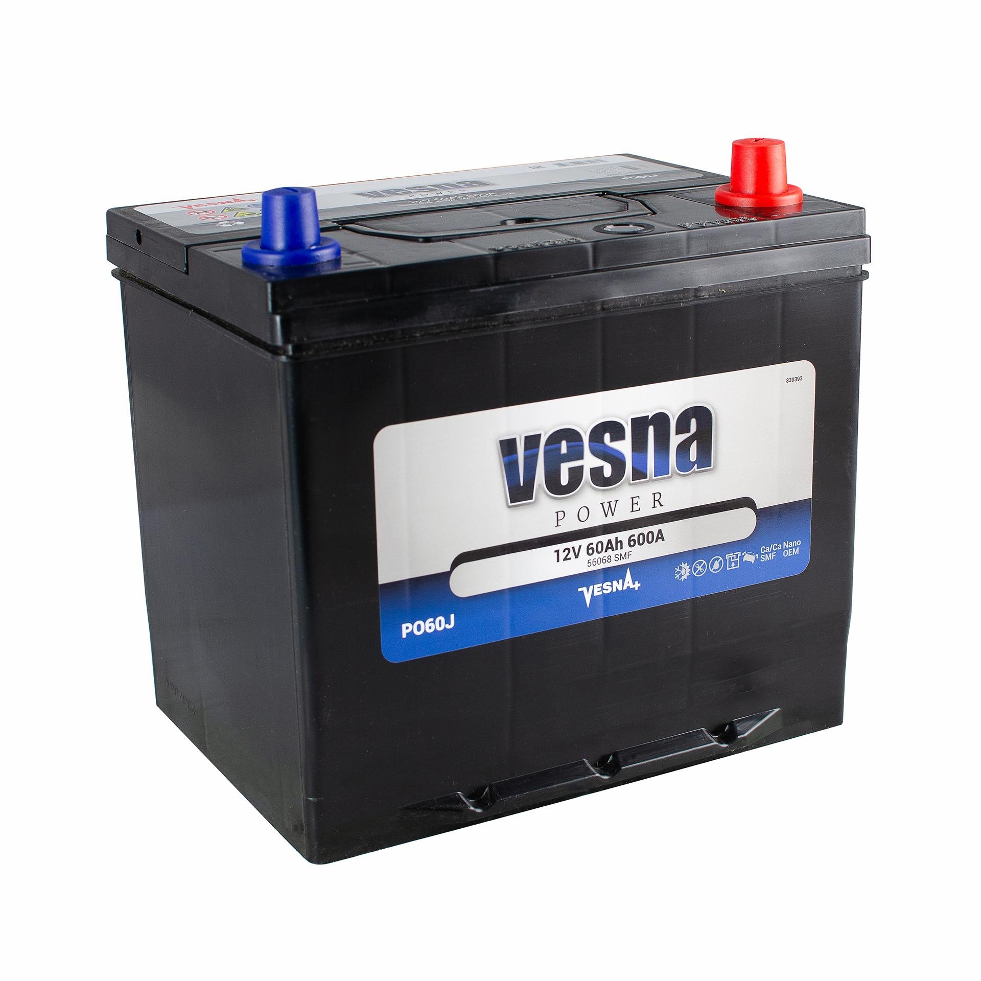 Аккумулятор Vesna Japan 60 Ah/12V 0 плюс справа