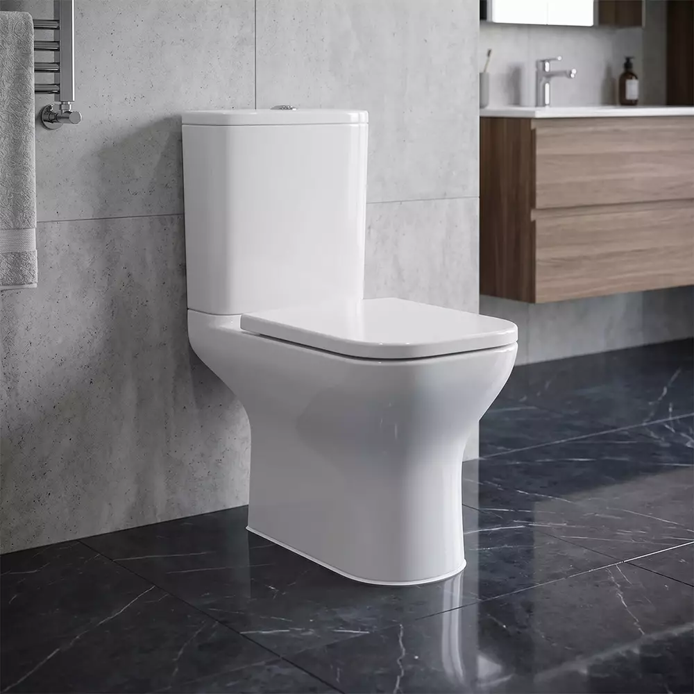 Унитаз компакт Devit Frame 3710020 с крышкой Soft-Close безобедочный Vortex Flush Белый (35041629)