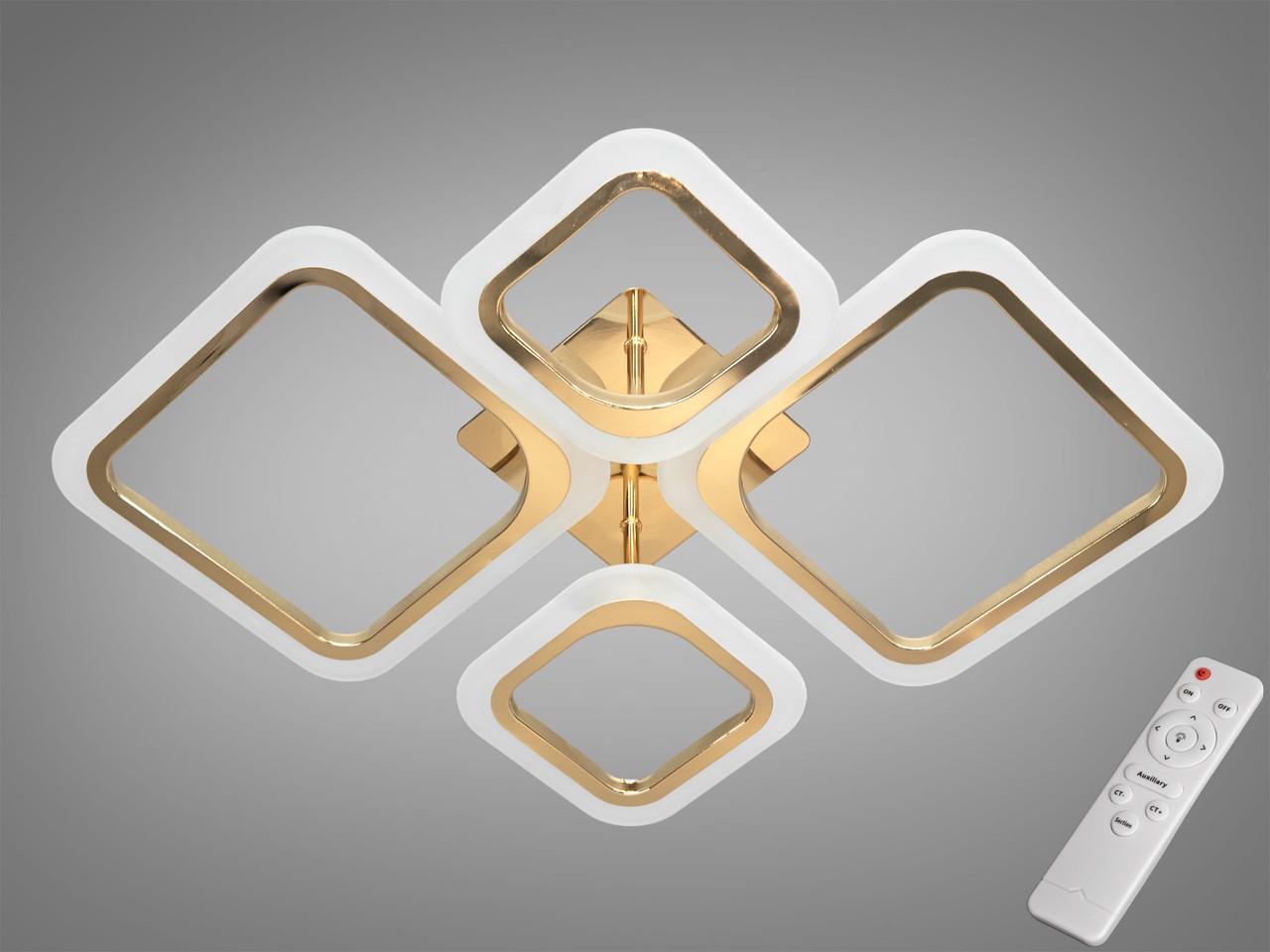 Люстра светодиодная EcoLed 80W A8060/2+2G Золотой