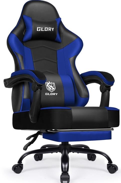 Геймерське крісло Bonro B-203 з підставкою для ніг Синій (31707248) Геймерське крісло Bonro B-203 з підставкою для ніг Синій (31707248)