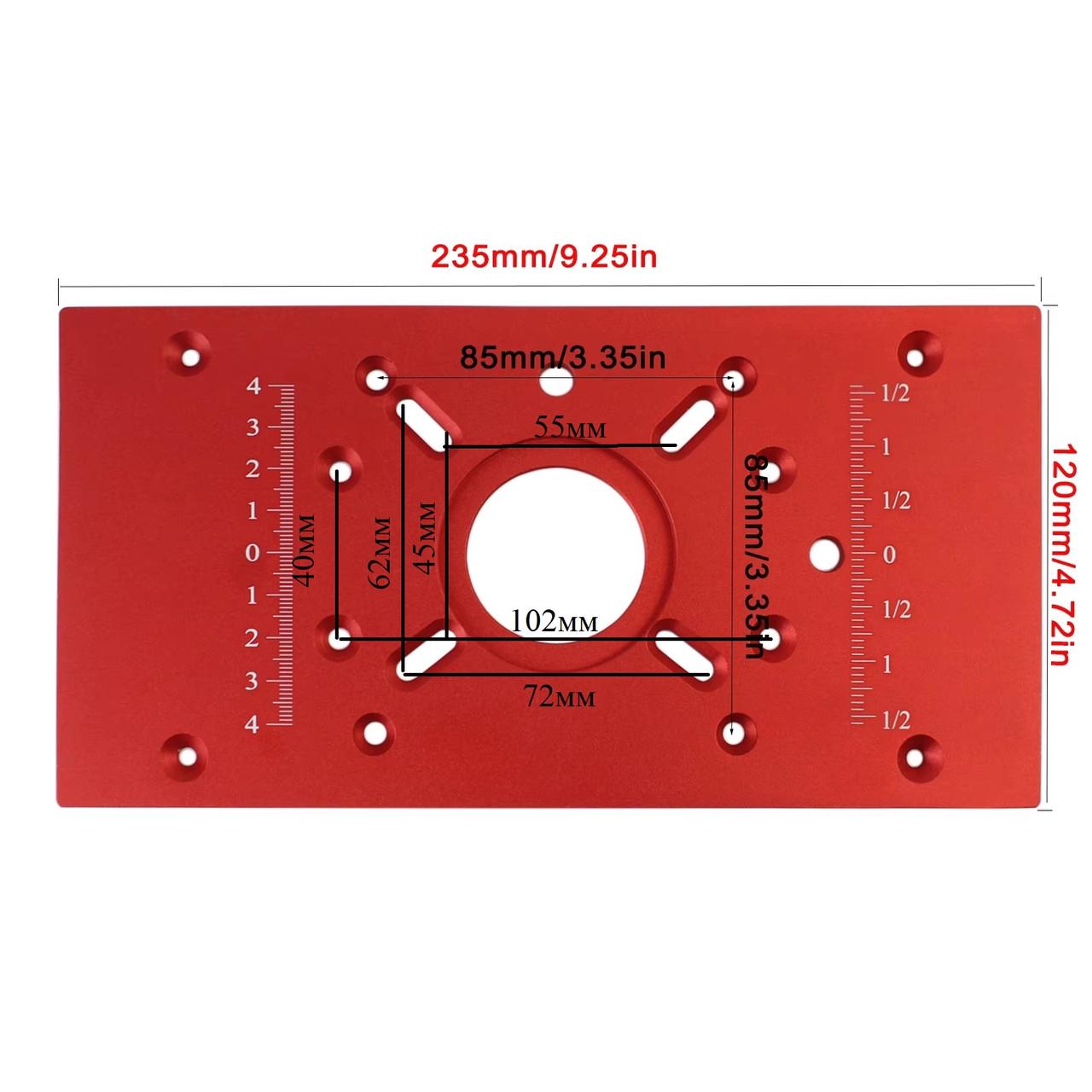 Пластина алюминиевая для фрезера со сменными кольцами 235x120x5 мм Вишневый (PL3ч) - фото 2 Пластина алюминиевая для фрезера со сменными кольцами 235x120x5 мм Вишневый (PL3ч) - фото 2