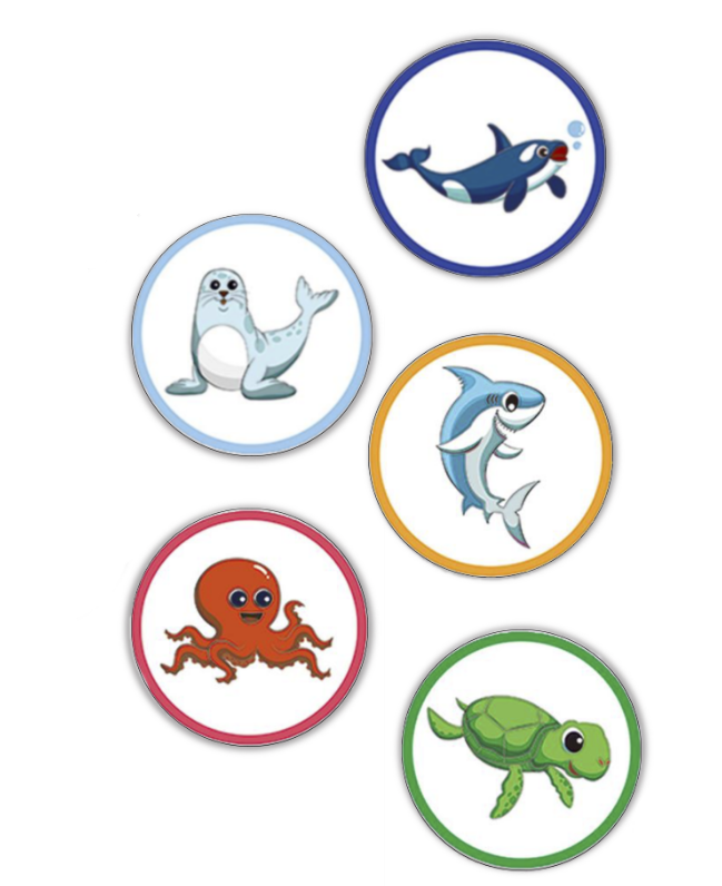 Наклейки Морские животные для приучения ребенка к горшку 5 шт. (30068253)