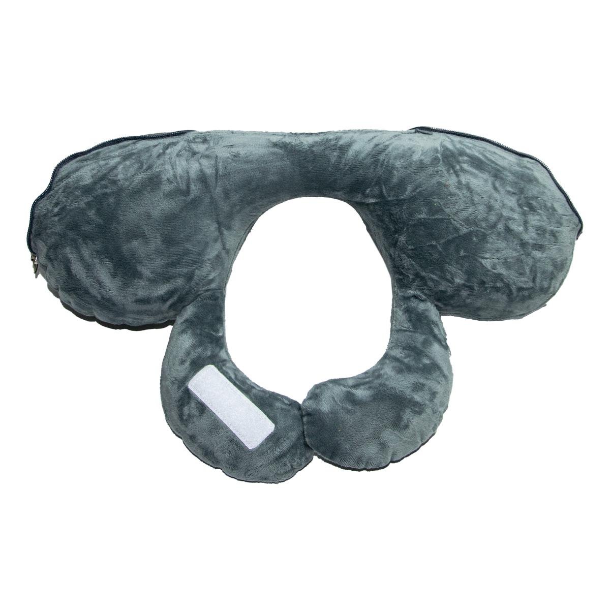 Подушка для подорожей надувна Inflatable pillow Сірий (1010754-Gray)