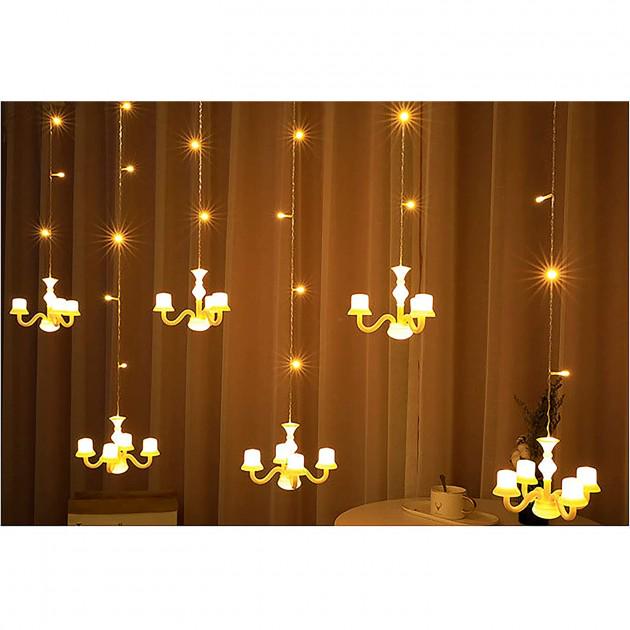 Гірлянда штора UKC RD-078 Свічки тепле світло (3-5-15173)