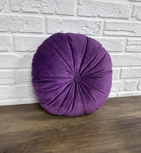 Подушка круглая Comfort Home велюровая с пуговкой 40 см