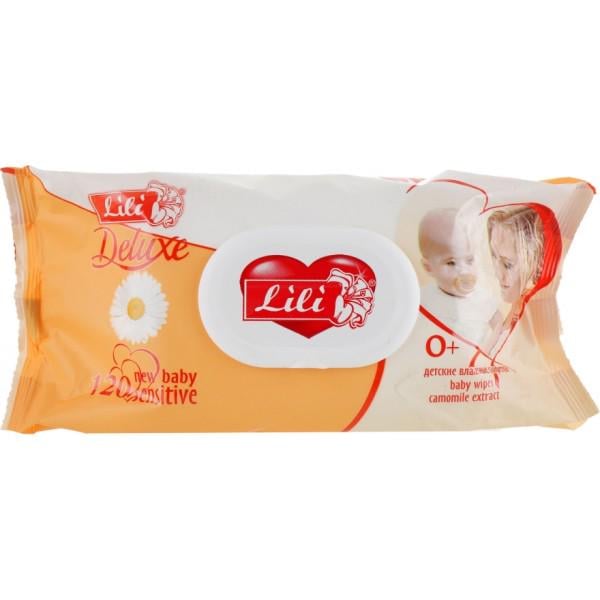 Вологі серветки дитячі Lili Deluxe з клапаном з екстрактом ромашки 120 шт. (330997)