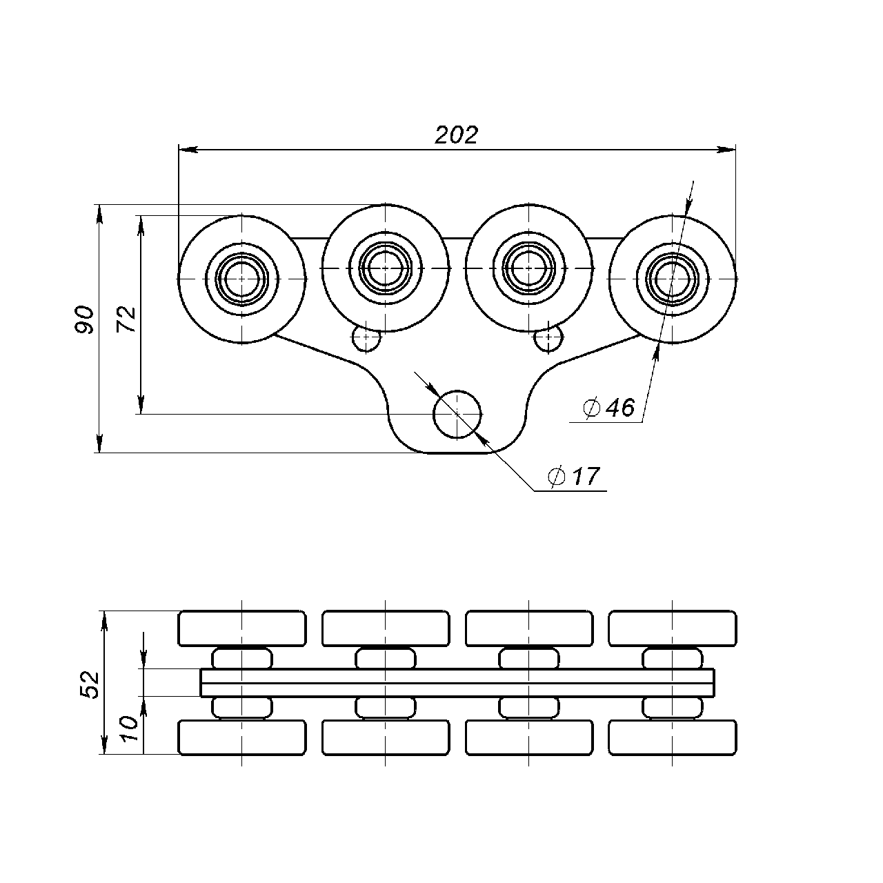 Каретка несуча Roll Grand №3В для підвісних систем/механізмів і підвісних воріт до 400 кг - фото 2 Каретка несуча Roll Grand №3В для підвісних систем/механізмів і підвісних воріт до 400 кг - фото 2