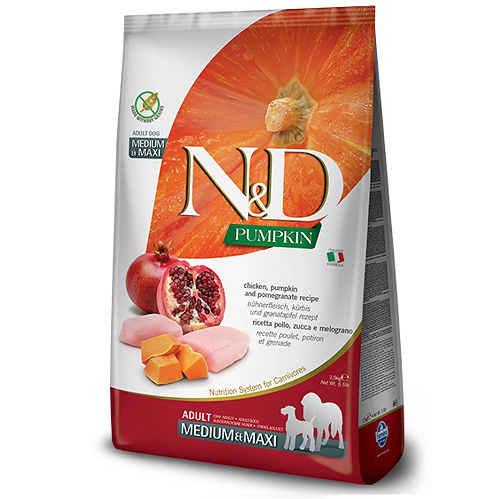 Корм сухой для собак средних и крупных беззерновых пород Farmina N&D Ggain Free Pumpkin Medium&Maxi Chicken&Pomegranate с курицей 2,5 кг (36792435) Корм сухой для собак средних и крупных беззерновых пород Farmina N&D Ggain Free Pumpkin Medium&Maxi Chicken&Pomegranate с курицей 2,5 кг (36792435)
