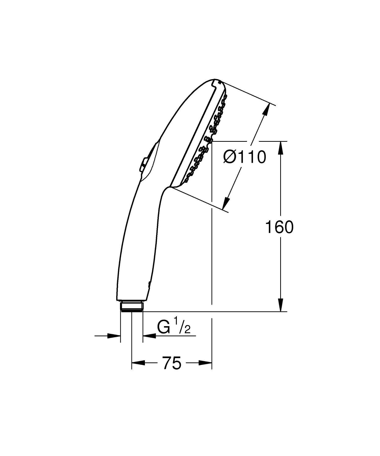 Душова лійка Grohe Tempesta 261612433 багаторежимна 110 мм Чорний (218537) - фото 11