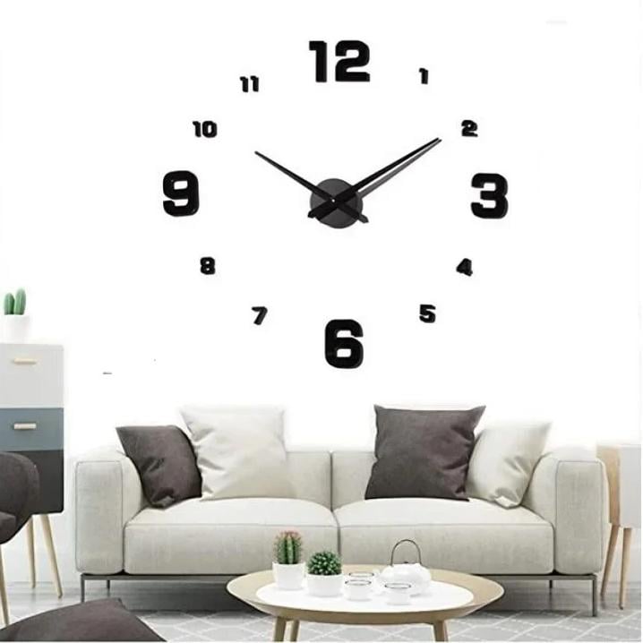 Часы настенные самоклеящиеся DIY Clock 60-120 см Черный (4123496)