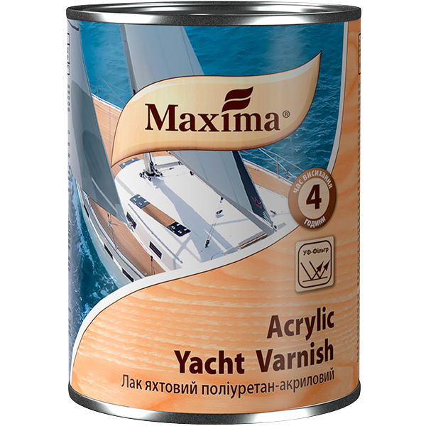 Лак яхтенный полиуретан-акриловый Maxima 2,5 л Бесцветный глянцевый (2792905250) Лак яхтенный полиуретан-акриловый Maxima 2,5 л Бесцветный глянцевый (2792905250)