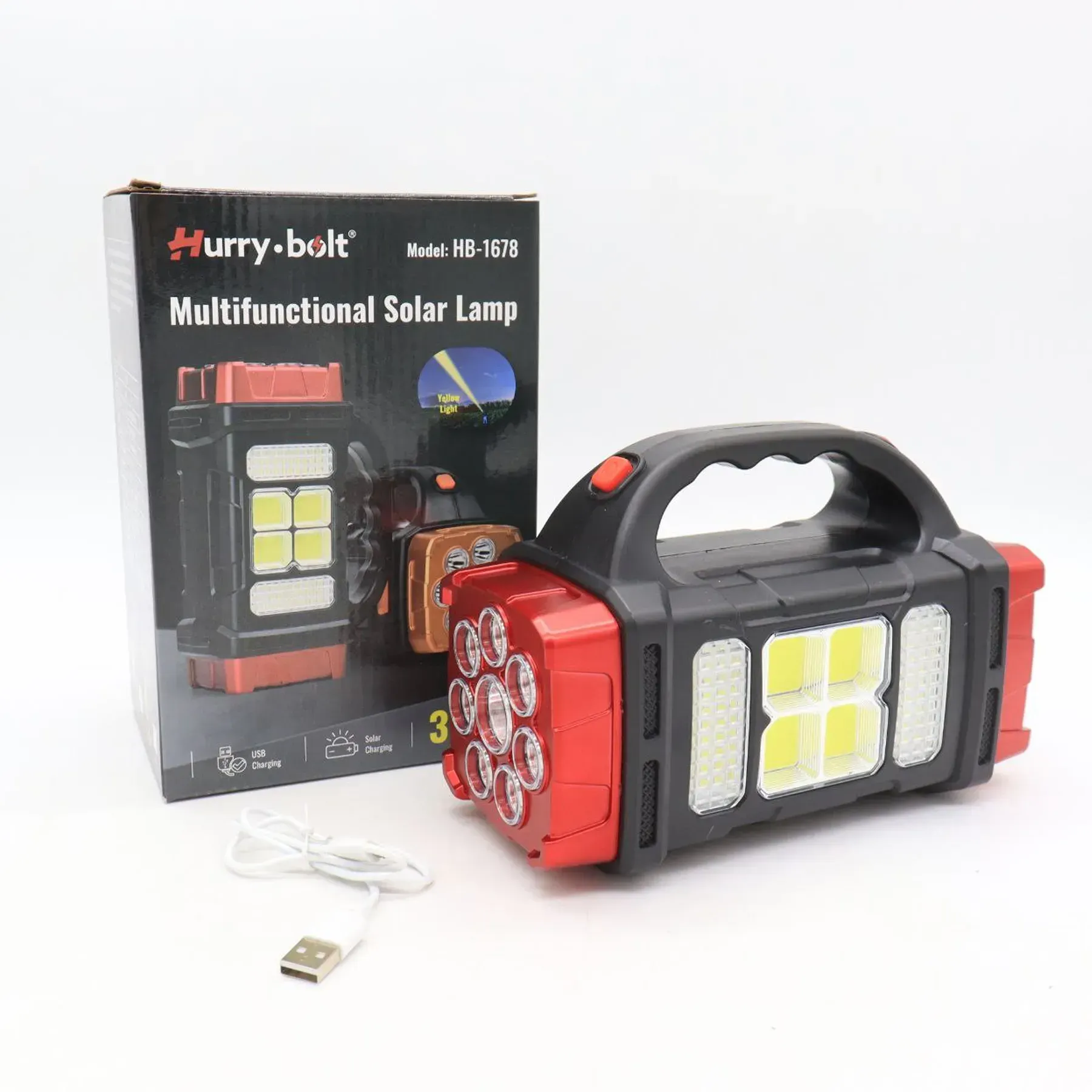Ліхтар кемпінговий з сонячною панеллю та PowerBank Hurry Bolt HB-1678 2400 mAh USB Червоний (234568146) - фото 11 Ліхтар кемпінговий з сонячною панеллю та PowerBank Hurry Bolt HB-1678 2400 mAh USB Червоний (234568146) - фото 11