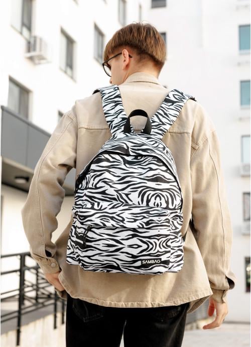 Городской рюкзак мужской Sambag Zebra тканевый Черный (10490331440)