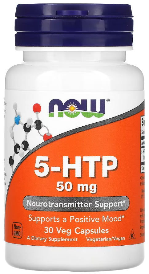 5-гидрокситриптофан Now Foods 5-HTP 50 мг 30 вег капс. (3343)