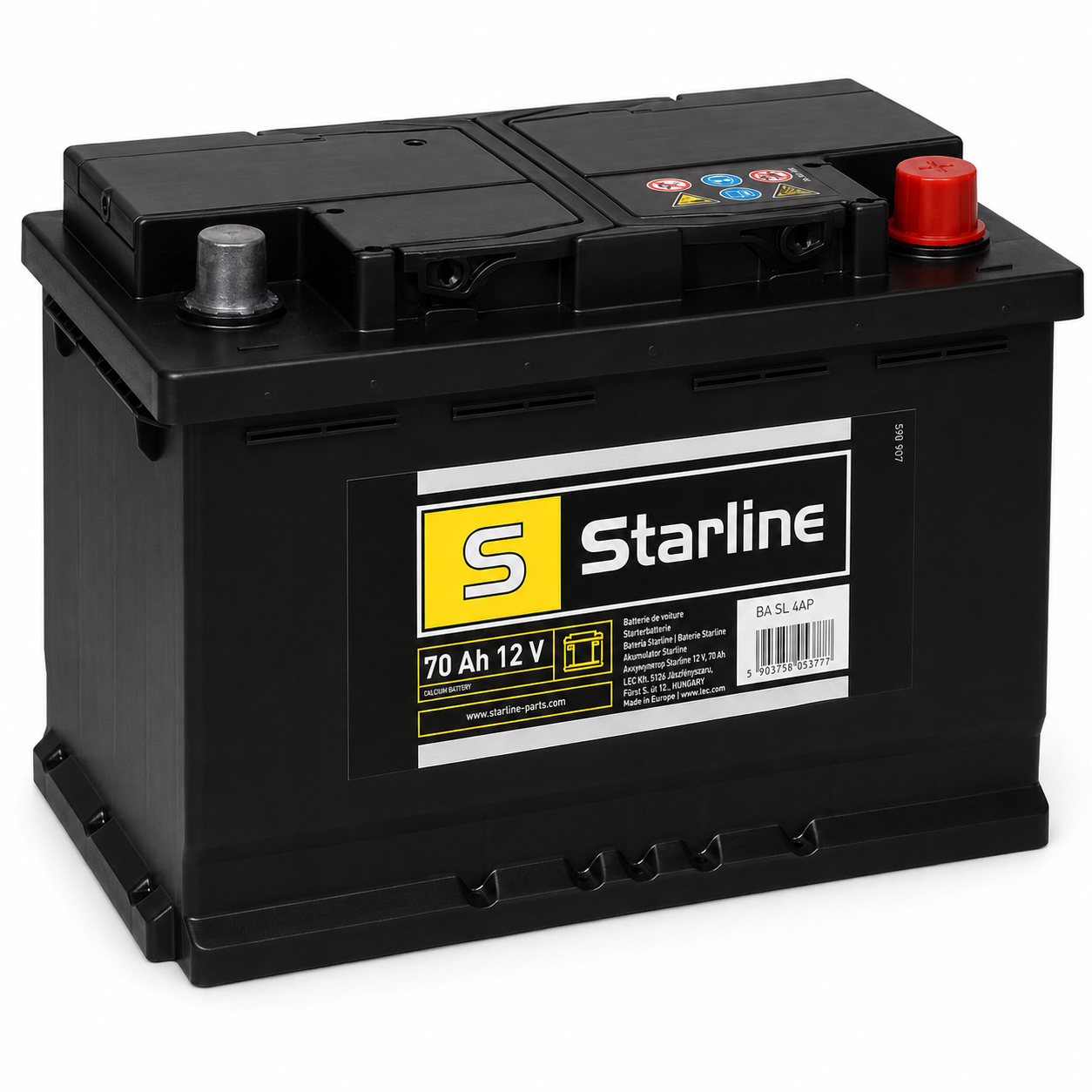 Аккумулятор автомобильный Starline 12V 70 Ah 640A R+ (BA SL 66P)